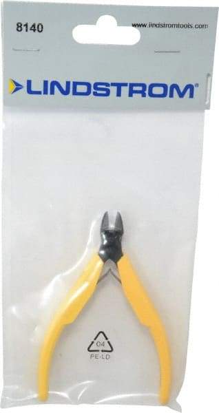 Lindstrom Tool - 4-3/8" OAL, 0.049" Capacity, Semi-Flush Diagonal Cutter - 3/8" Jaw Length, Tapered Head, Plastic Ergonomic Handle - All Tool & Supply