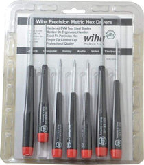 Wiha - 7 Piece, 0.71 to 3mm Precision Hex Driver Set - Comes in Display Box - All Tool & Supply