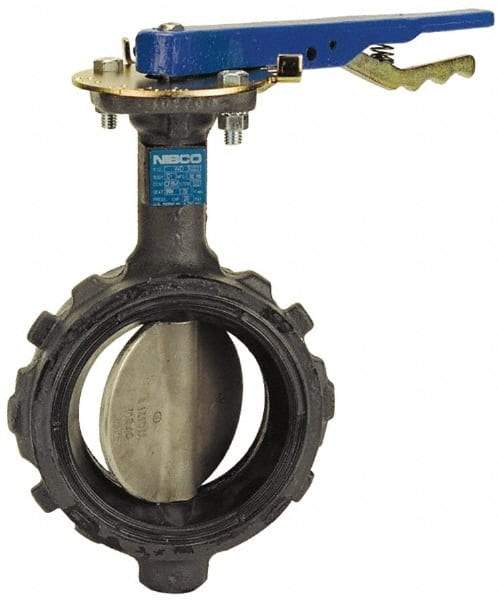 NIBCO - 8" Pipe, Wafer Butterfly Valve - Lever Handle, Ductile Iron Body, EPDM Seat, 250 WOG, Stainless Steel (CF8M) Disc, Stainless Steel Stem - All Tool & Supply