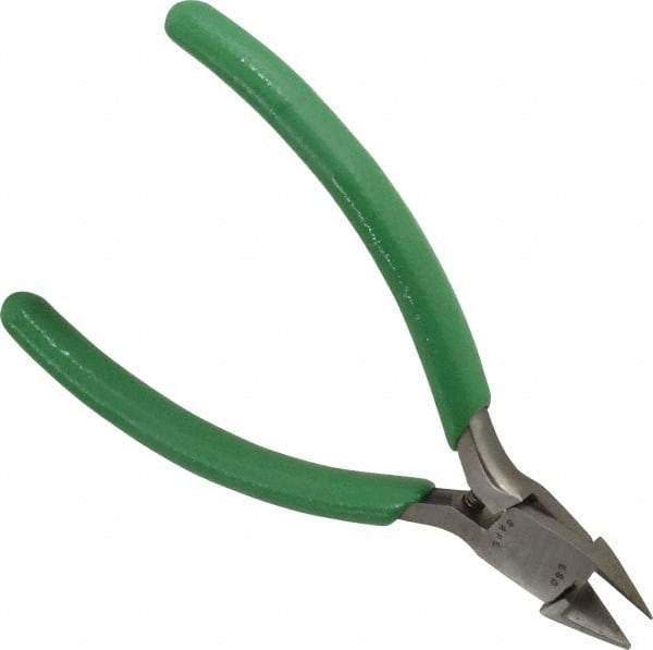 Xcelite - 4" OAL, Semi-Flush Wire Cutter - 13/32" Jaw Length x 7/16" Jaw Width, Slim Tapered Head, ESD Cushion Handle - All Tool & Supply