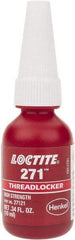 Loctite - 10 mL Bottle, Red, High Strength Liquid Threadlocker - Series 271, 24 hr Full Cure Time, Hand Tool, Heat Removal - All Tool & Supply