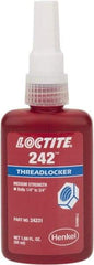 Loctite - 50 mL Bottle, Blue, Medium Strength Liquid Threadlocker - Series 242, 24 hr Full Cure Time, Hand Tool, Heat Removal - All Tool & Supply