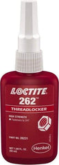 Loctite - 50 mL Bottle, Red, High Strength Liquid Threadlocker - Series 262, 24 hr Full Cure Time, Hand Tool, Heat Removal - All Tool & Supply