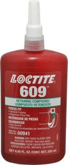 Loctite - 250 mL Bottle, Green, Medium Strength Liquid Retaining Compound - Series 609, 24 hr Full Cure Time, Heat Removal - All Tool & Supply