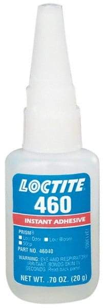 Loctite - 0.70 oz Bottle Tan Instant Adhesive - Series 460, 50 sec Fixture Time, 24 hr Full Cure Time, Bonds to Plastic & Rubber - All Tool & Supply