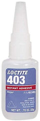 Loctite - 0.70 oz Bottle Clear Instant Adhesive - Series 403, 50 sec Fixture Time, 24 hr Full Cure Time, Bonds to Plastic & Rubber - All Tool & Supply