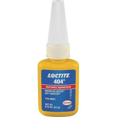 Loctite - 0.33 oz Bottle Clear Instant Adhesive - Series 404, 30 sec Fixture Time, 24 hr Full Cure Time, Bonds to Plastic & Rubber - All Tool & Supply