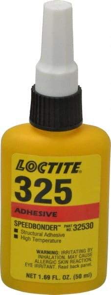 Loctite - 50 mL Bottle Two Part Acrylic Adhesive - 5 min Working Time, 2,200 psi Shear Strength, Series 325 - All Tool & Supply