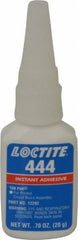 Loctite - 0.70 oz Bottle Clear Instant Adhesive - Series 444, 30 sec Fixture Time, 24 hr Full Cure Time, Bonds to Metal, Plastic & Rubber - All Tool & Supply