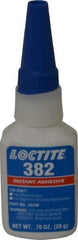 Loctite - 0.70 oz Bottle Clear Instant Adhesive - Series 382, 30 sec Fixture Time, 24 hr Full Cure Time, Bonds to Metal, Plastic & Rubber - All Tool & Supply