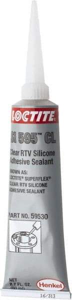 Loctite - 80 mL Tube Clear RTV Silicone Joint Sealant - 30 min Tack Free Dry Time, 24 hr Full Cure Time, Series 160 - All Tool & Supply