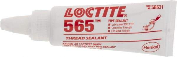 Loctite - 50 mL Tube White Pipe Sealant - 300°F Max Working Temp, For Threaded Metal Fittings - All Tool & Supply