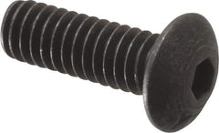 Value Collection - #8-32 UNC Hex Socket Drive, Button Screw - Alloy Steel, Black Oxide Finish, 1/2" Length Under Head - All Tool & Supply