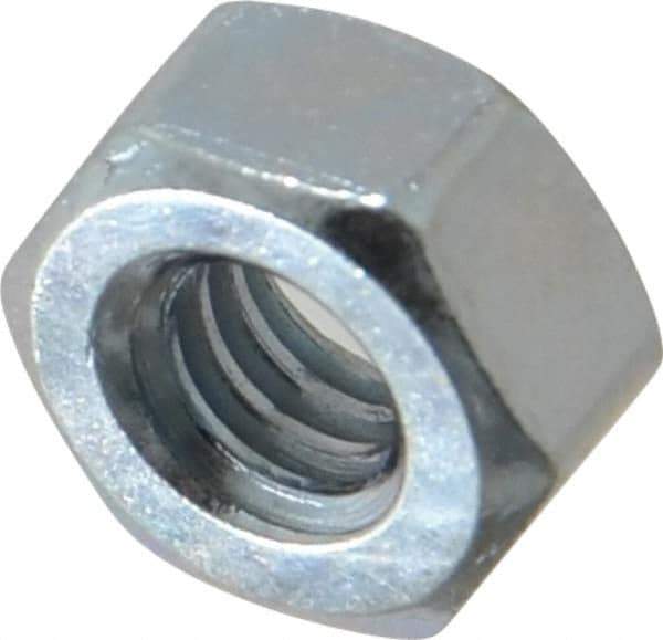 Value Collection - 1/4-20 UNC Steel Right Hand Hex Nut - 7/16" Across Flats, 7/32" High, Zinc-Plated Finish - All Tool & Supply