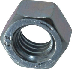 Value Collection - 3/8-16 UNC Steel Right Hand Hex Nut - 9/16" Across Flats, 21/64" High, Zinc-Plated Finish - All Tool & Supply