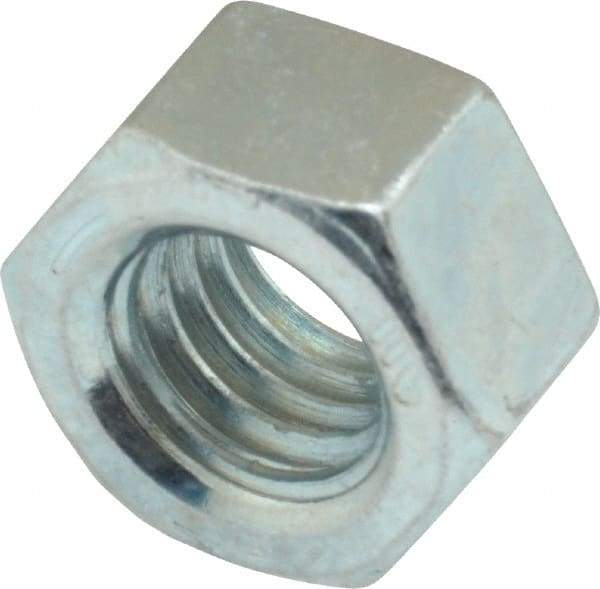 Value Collection - 1/2-13 UNC Steel Right Hand Hex Nut - 3/4" Across Flats, 7/16" High, Zinc-Plated Finish - All Tool & Supply