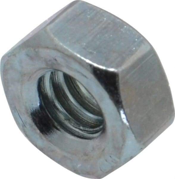 Value Collection - 1/4-20 UNC Steel Right Hand Hex Nut - 7/16" Across Flats, 7/32" High, Zinc-Plated Finish - All Tool & Supply