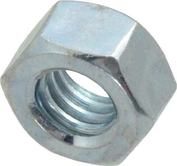 Value Collection - 5/16-18 UNC Steel Right Hand Hex Nut - 1/2" Across Flats, 17/64" High, Zinc-Plated Finish - All Tool & Supply