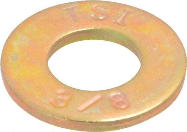 Made in USA - 3/8" Screw, Grade 8 Alloy Steel SAE Flat Washer - 13/32" ID x 13/16" OD, 1/16" Thick - All Tool & Supply