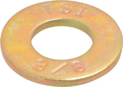 Made in USA - 3/8" Screw, Grade 8 Alloy Steel SAE Flat Washer - 13/32" ID x 13/16" OD, 1/16" Thick - All Tool & Supply