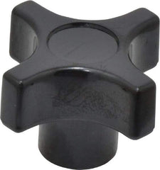 Gibraltar - 1-1/2" Head Diam, 4 Point Lobed Knob - 3/8-16 Hole, Phenolic, Black - All Tool & Supply