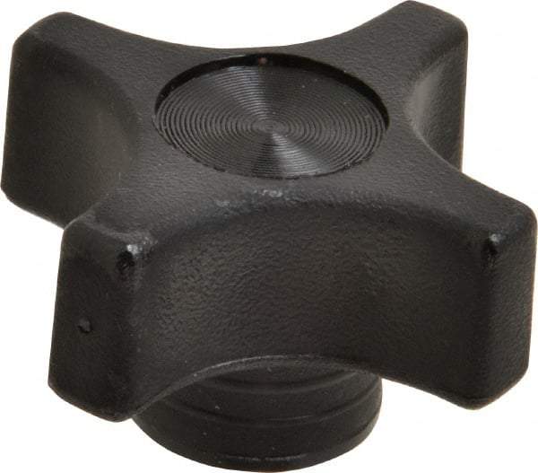 Gibraltar - 1-3/4" Head Diam, 4 Point Lobed Knob - 5/16-18 Hole, Thermoplastic, Black - All Tool & Supply