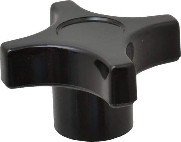 Gibraltar - 2" Head Diam, 4 Point Lobed Knob - 1/2-13 Hole, Phenolic, Black - All Tool & Supply