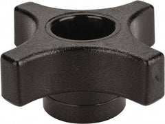 Gibraltar - 2-1/4" Head Diam, 4 Point Lobed Knob - 1/4-20 Hole, Thermoplastic, Black - All Tool & Supply