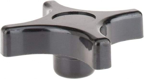 Gibraltar - 3" Head Diam, 4 Point Lobed Knob - 5/16-18 Hole, Phenolic, Black - All Tool & Supply