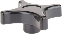 Gibraltar - 3" Head Diam, 4 Point Lobed Knob - 5/16-18 Hole, Phenolic, Black - All Tool & Supply