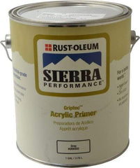 Rust-Oleum - 1 Gal Semi Gloss Gray Water-Based Acrylic Enamel Primer - 180 to 545 Sq Ft/Gal, 0 gL Content - All Tool & Supply