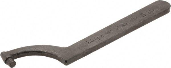 Martin Tools - 3-3/4" Capacity, Pin Spanner Wrench - 9-1/2" OAL, 11/32" Hook Pin Height - All Tool & Supply