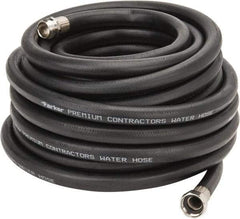 Parker - 50' Long Water Hose - 5/8" Diam, 3/4" GHT, Rubber, 125 psi, Black - All Tool & Supply