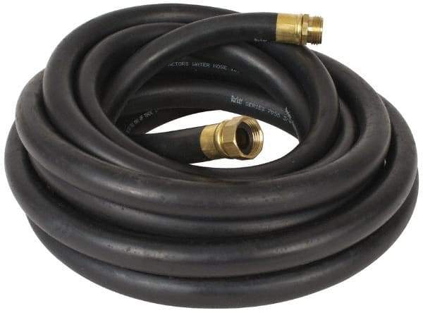 Parker - 25' Long Contractor Hose - 3/4" Diam, 3/4" GHT, Rubber, 100 psi, Black - All Tool & Supply