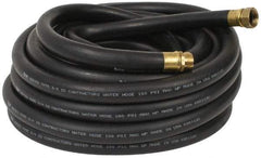 Parker - 50' Long Contractor Hose - 3/4" Diam, 3/4" GHT, Rubber, 100 psi, Black - All Tool & Supply