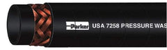 Parker - 50' Long, 1/4" Fitting, Male Rigid x Male Swivel Fitting, -40 to 250°F, Neoprene High Temp & High Pressure Hose - 1/4" Inside x 1/2" Outside Diam, Black, 3,000 psi - All Tool & Supply