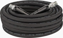 Parker - 50' Long, 3/8" Fitting, Male Rigid x Male Swivel Fitting, -40 to 250°F, Neoprene High Temp & High Pressure Hose - 3/8" Inside x 5/8" Outside Diam, Black, 3,000 psi - All Tool & Supply