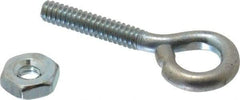 Gibraltar - #6-32, Zinc-Plated Finish, Steel Wire Turned Open Eye Bolt - 5/8" Thread Length, 1/4" ID x 1/2" OD, 3/4" Shank Length - All Tool & Supply