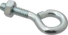 Gibraltar - 1/4-20, Zinc-Plated Finish, Steel Wire Turned Open Eye Bolt - 7/8" Thread Length, 1/2" ID x 1" OD, 1" Shank Length - All Tool & Supply