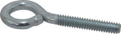 Gibraltar - 1/4-20, Zinc-Plated Finish, Steel Wire Turned Open Eye Bolt - 1-1/4" Thread Length, 1/2" ID x 1" OD, 1-1/2" Shank Length - All Tool & Supply