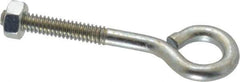 Gibraltar - 1/4-20, Zinc-Plated Finish, Steel Wire Turned Open Eye Bolt - 1-1/4" Thread Length, 1/2" ID x 1" OD, 2" Shank Length - All Tool & Supply