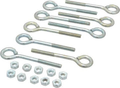 Gibraltar - 1/4-20, Zinc-Plated Finish, Steel Wire Turned Open Eye Bolt - 1-1/4" Thread Length, 1/2" ID x 1" OD, 2-1/2" Shank Length - All Tool & Supply