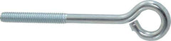 Gibraltar - 1/4-20, Zinc-Plated Finish, Steel Wire Turned Open Eye Bolt - 1-1/2" Thread Length, 1/2" ID x 1" OD, 3" Shank Length - All Tool & Supply