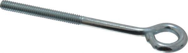 Gibraltar - 1/4-20, Zinc-Plated Finish, Steel Wire Turned Open Eye Bolt - 2" Thread Length, 1/2" ID x 1" OD, 3-1/2" Shank Length - All Tool & Supply