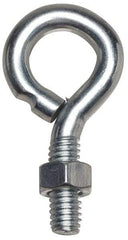 Gibraltar - #10-24, Zinc-Plated Finish, Steel Wire Turned Open Eye Bolt - 1-1/2" Thread Length, 3/8" ID x 3/4" OD, 3" Shank Length - All Tool & Supply