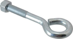 Gibraltar - 3/8-16, Zinc-Plated Finish, Steel Wire Turned Open Eye Bolt - 1-1/2" Thread Length, 3/4" ID x 1-1/2" OD, 2-1/2" Shank Length - All Tool & Supply