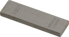 Mitutoyo - 0.1001" Rectangular Steel Gage Block - Accuracy Grade AS-1, Includes Certificate of Inspection - All Tool & Supply