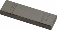 Mitutoyo - 0.133" Rectangular Steel Gage Block - Accuracy Grade AS-1, Includes Certificate of Inspection - All Tool & Supply