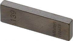 Mitutoyo - 0.139" Rectangular Steel Gage Block - Accuracy Grade AS-1, Includes Certificate of Inspection - All Tool & Supply