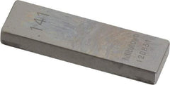 Mitutoyo - 0.141" Rectangular Steel Gage Block - Accuracy Grade AS-1, Includes Certificate of Inspection - All Tool & Supply